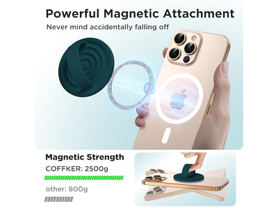 Porta cellulare magnetico con impugnatura ad anello in silicone, passante per dito, verde scuro