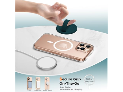 Porta cellulare magnetico con impugnatura ad anello in silicone, passante per dito, verde scuro