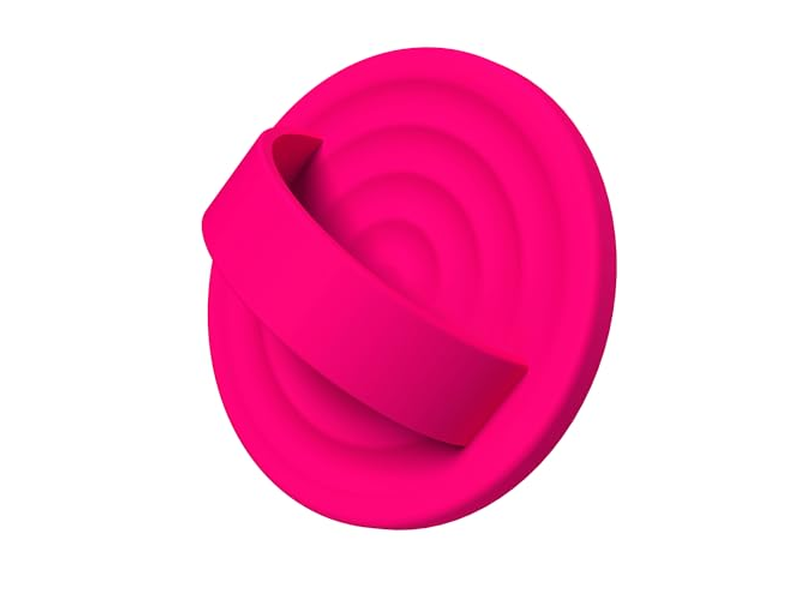 Supporto magnetico per anello per telefono, anello per dito in silicone, colore rosa neon