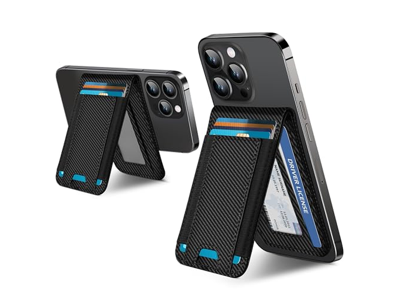 Portafoglio 2 in 1 con supporto regolabile e finestra ID aperta magnetica 9 ca