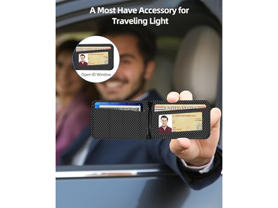 Portafoglio 2 in 1 con supporto regolabile e finestra ID aperta magnetica 9 ca