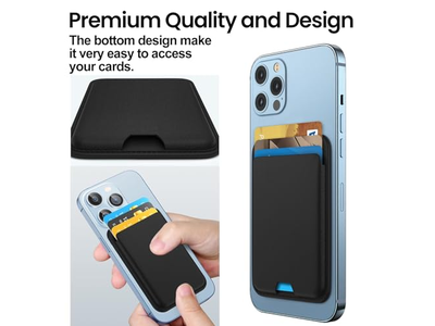 Portafoglio magnetico in confezione da 2 compatibile con MagSafe per porta carte iPhone