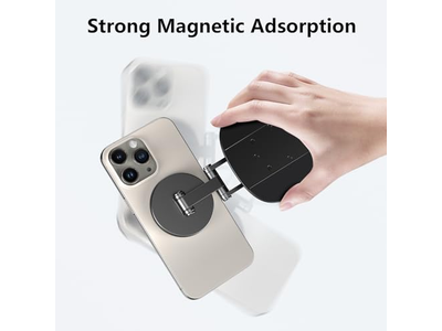 Supporto per cellulare pieghevole con base in metallo girevole a 360°