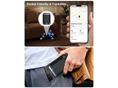 Portafoglio Mag-Safe anti-smarrimento con 5 carte magnetiche in pelle Find My RFID