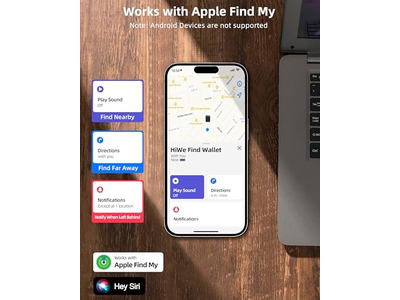 Portafoglio Mag-Safe anti-smarrimento con 5 carte magnetiche in pelle Find My RFID