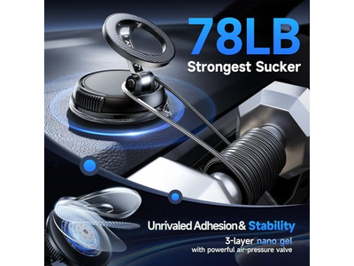 Supporto per telefono da auto con forte aspirazione e supporto magnetico regolabile a 360 gradi