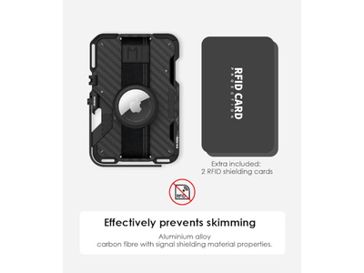 Porta carte di credito magnetico per portafoglio in fibra di carbonio con caratteristiche multifunzione