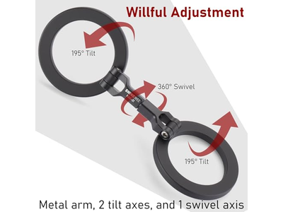 Supporto per telefono con doppio anello magnetico. Attacco rapido a qualsiasi superficie di ferro