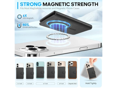 Porta carte magnetico in vera pelle con blocco RFID e 6 slot