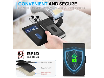 Porta carte magnetico in vera pelle con blocco RFID e 6 slot