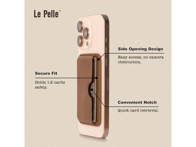 Porta carte di credito in pelle artigianale - Magnetico sottile - Porta carte per 2 - Coco