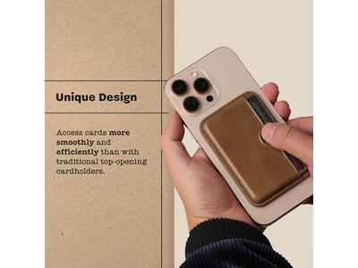 Porta carte di credito in pelle artigianale - Magnetico sottile - Porta carte per 2 - Coco