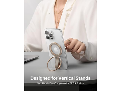 Impugnatura magnetica per telefono in pelle con supporto ad anello regolabile per MagSafe