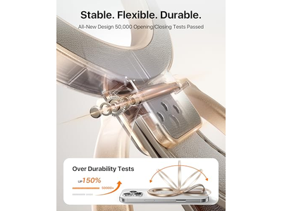 Impugnatura magnetica per telefono in pelle con supporto ad anello regolabile per MagSafe