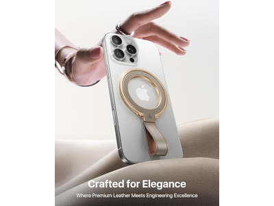 Impugnatura magnetica per telefono in pelle con supporto ad anello regolabile per MagSafe