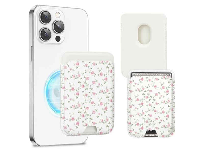Portafoglio Porta Carte Magnetico Compatibile con iPhone Può contenere 3 Carte Rosa