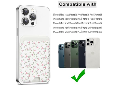 Portafoglio Porta Carte Magnetico Compatibile con iPhone Può contenere 3 Carte Rosa