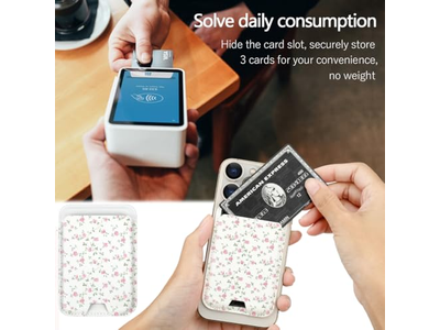 Portafoglio Porta Carte Magnetico Compatibile con iPhone Può contenere 3 Carte Rosa