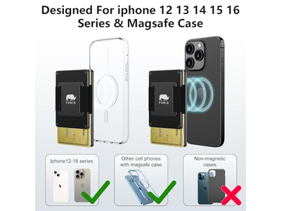 Porta carte magnetico con cinturino per contanti per iPhone Serie Minimalist Des