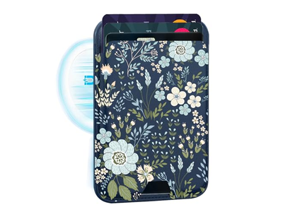 Porta carte magnetico per portafoglio per cellulare, compatibile con MagSafe Leathe