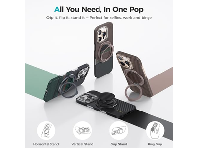 Impugnatura magnetica e supporto per telefono con rotazione di 360 gradi per smartphone