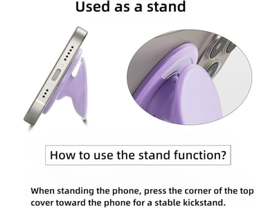 Porta cellulare magnetico con supporto pieghevole rosa trasparente