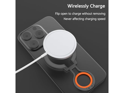 Supporto magnetico per telefono con cavalletto regolabile e cinturino per le dita