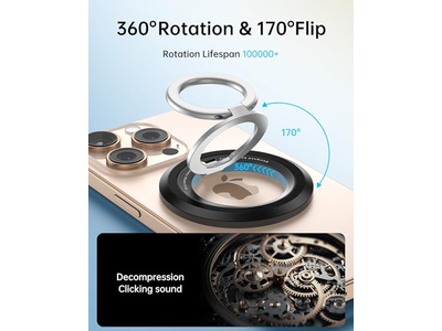 Supporto per telefono magnetico con rotazione di 360 gradi e impugnatura bifacciale compatibile