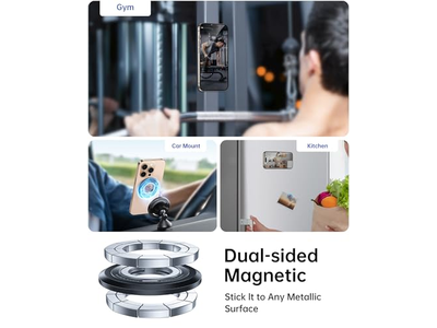 Supporto per telefono magnetico con rotazione di 360 gradi e impugnatura bifacciale compatibile