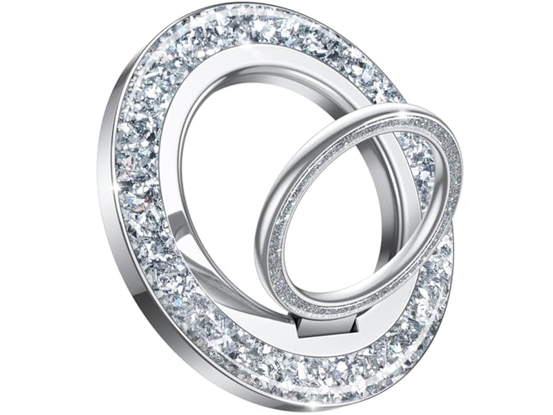 Anello magnetico per telefono per MagSafe Grip - Supporto per anello in argento glitterato Stan