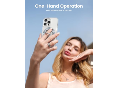 Anello magnetico per telefono per MagSafe Grip - Supporto per anello in argento glitterato Stan