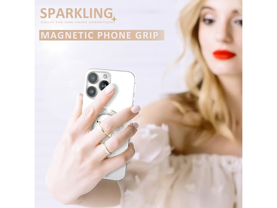 Supporto ad anello magnetico per telefono e impugnatura compatibile con la ricarica wireless