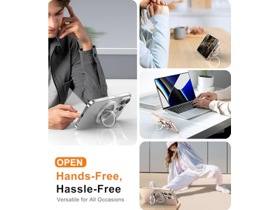 Supporto ad anello magnetico per telefoni cellulari Supporto bifacciale Argento