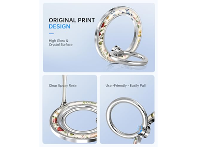 Supporto magnetico per presa ad anello per telefono con design floreale