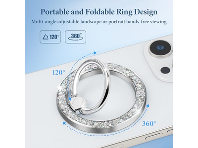 Supporto magnetico per anello per telefono con accessorio MagSafe Argento