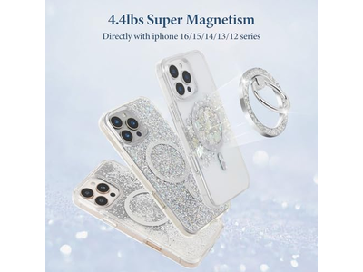 Supporto magnetico per anello per telefono con accessorio MagSafe Argento