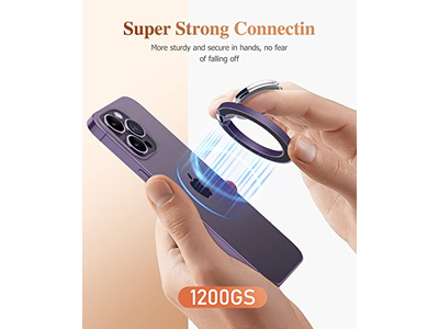Porta cellulare magnetico ad anello con supporto regolabile e cavalletto - Viola