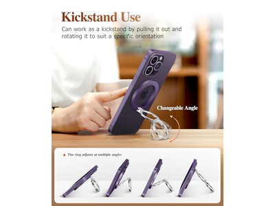 Porta cellulare magnetico ad anello con supporto regolabile e cavalletto - Viola
