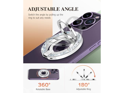 Supporto magnetico per anello telefonico con supporto regolabile e cavalletto