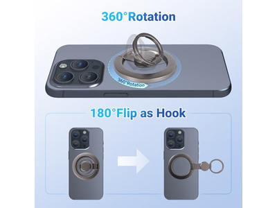 Porta telefono magnetico ad anello con impugnatura e cavalletto compatibile con Mag