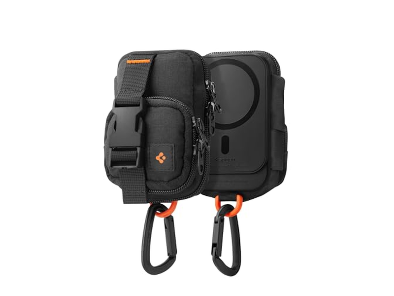 Organizer con custodia magnetica per SSD e schede con clip - Nero