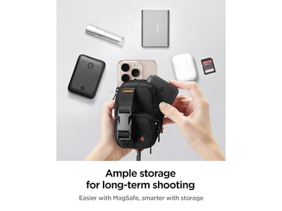 Organizer con custodia magnetica per SSD e schede con clip - Nero