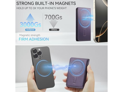 Porta carte magnetico con blocco RFID compatibile con telefoni MagSafe Pur