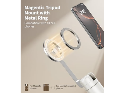 Treppiede magnetico per selfie stick con robusto supporto magnetico in alluminio