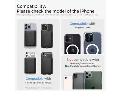 Portafoglio magnetico Portacarte Portafoglio a tre ante per contanti per MagSafe