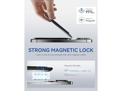 Portafoglio magnetico per porta carte di credito iPhone 5 con supporto RFID B