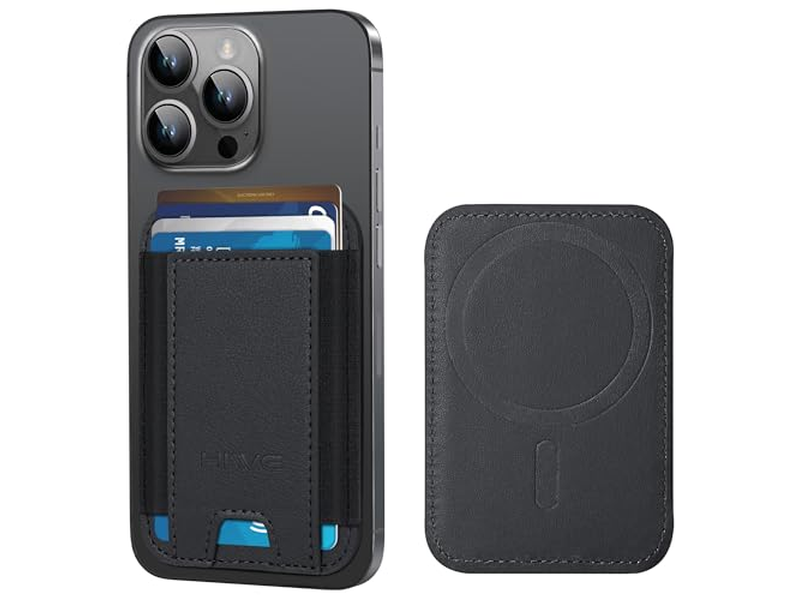 Portafoglio magnetico per iPhone 7 Portacarte Pelle Minimalista RFID Bl