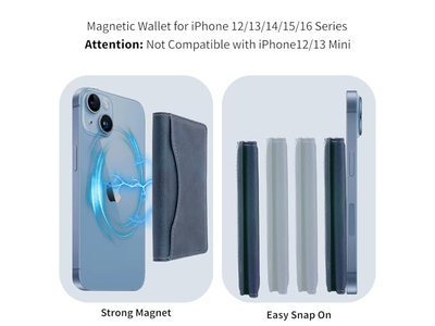 Portafoglio magnetico per portacarte iPhone Blu