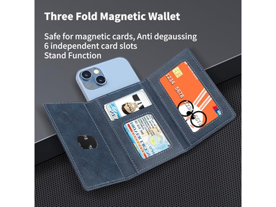 Portafoglio magnetico per portacarte iPhone Blu