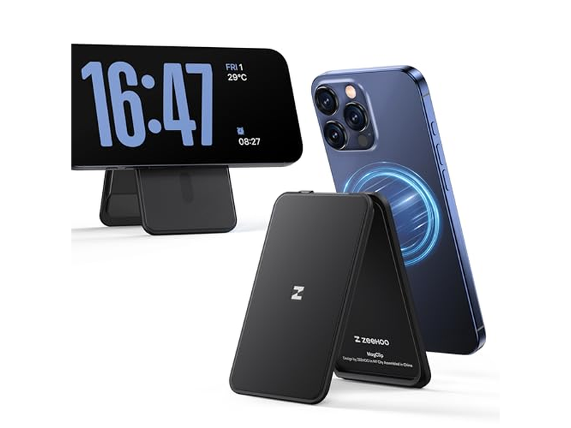 Portafoglio magnetico per iPhone con supporto regolabile e porta carte